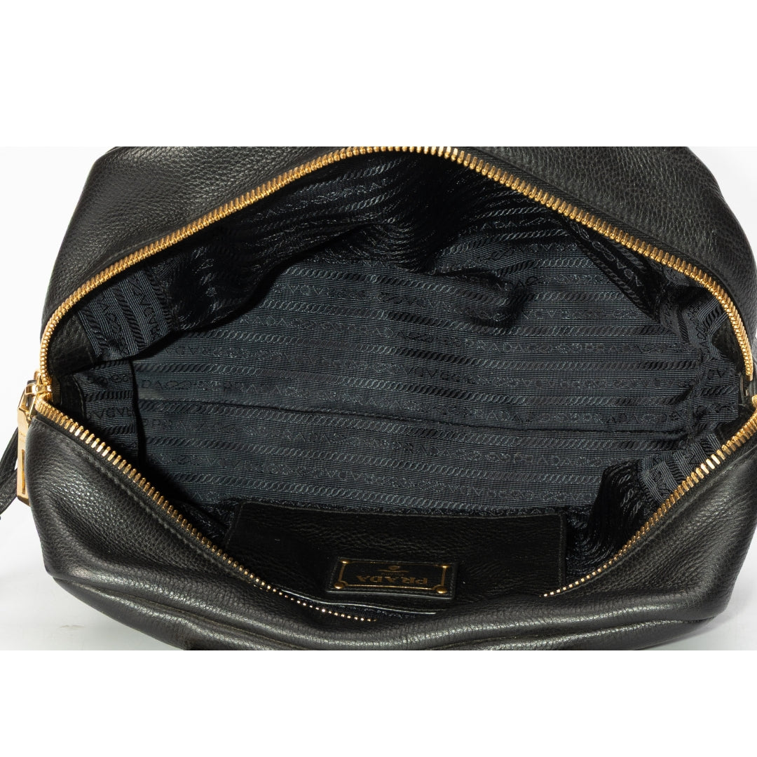 Prada Vitello Black Satchel