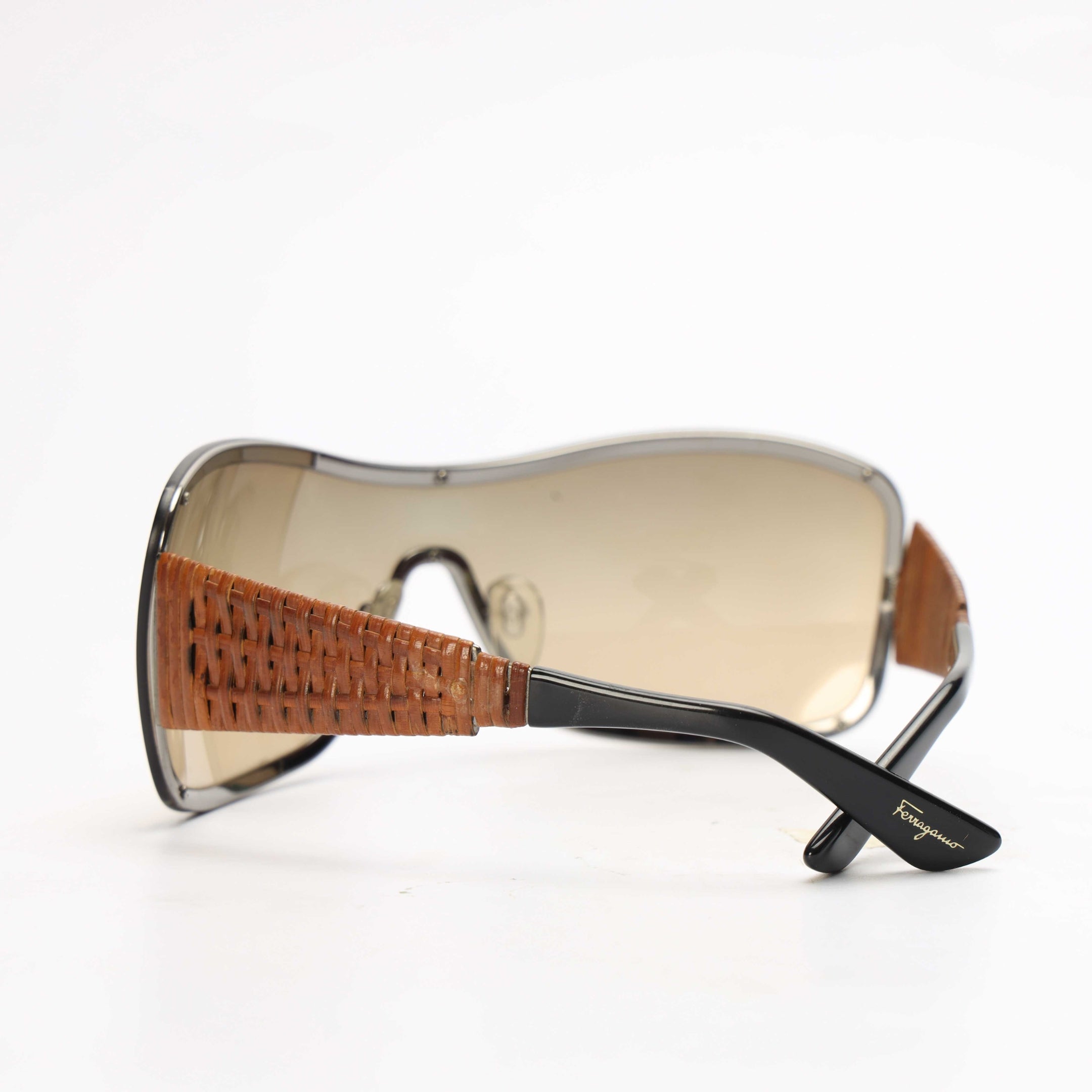Salvatore Ferragamo Brown Shield Sunglasses