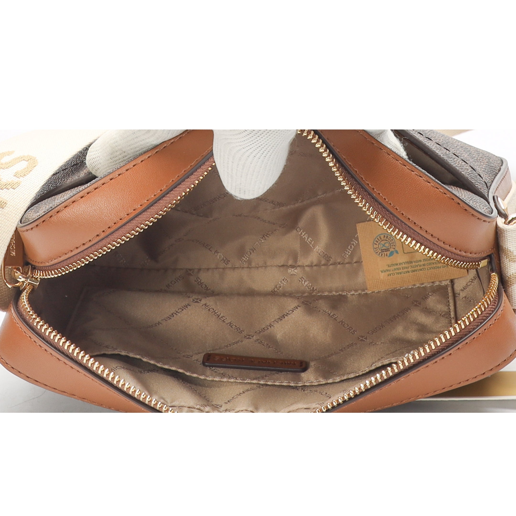 Michael Kors Brown Logo Maeve Crossbody Bag