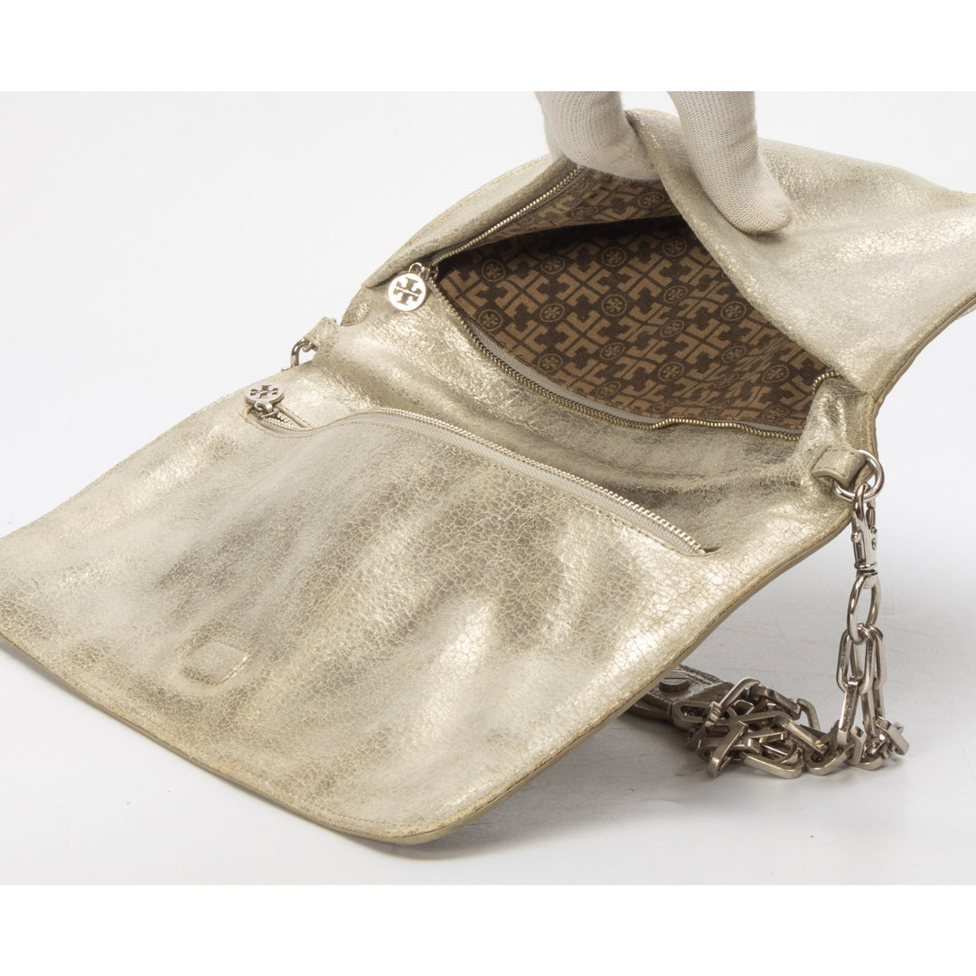 Tory Burch Metallic Gold Reva Shoulder Bag