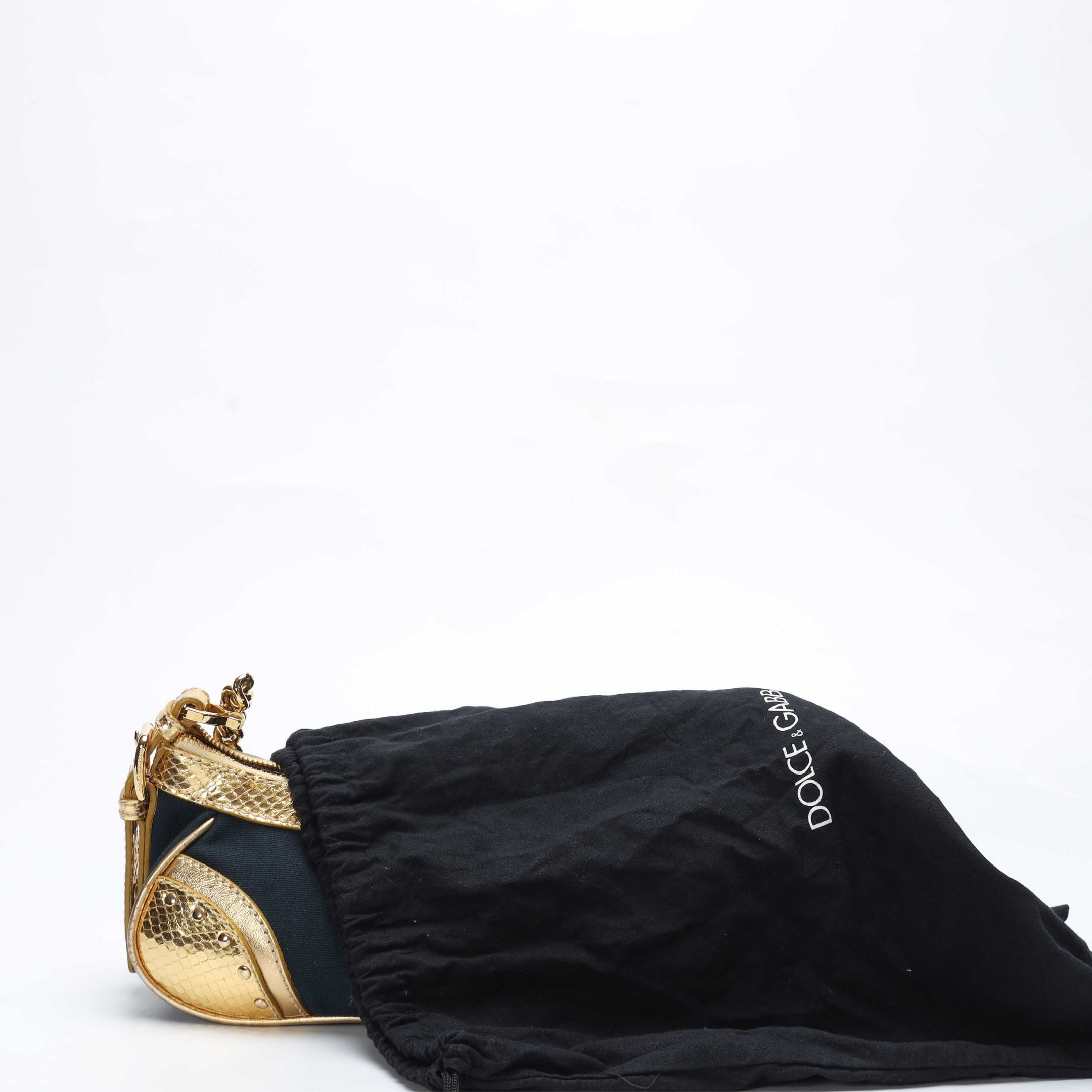 Dolce and Gabbana Black Gold Shoulder Bag