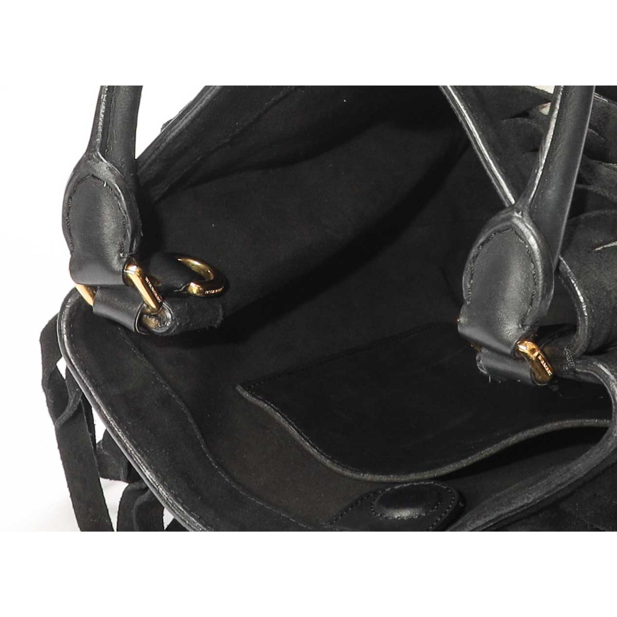 Burberry Prorsum Suede House Fringe Bucket Bag