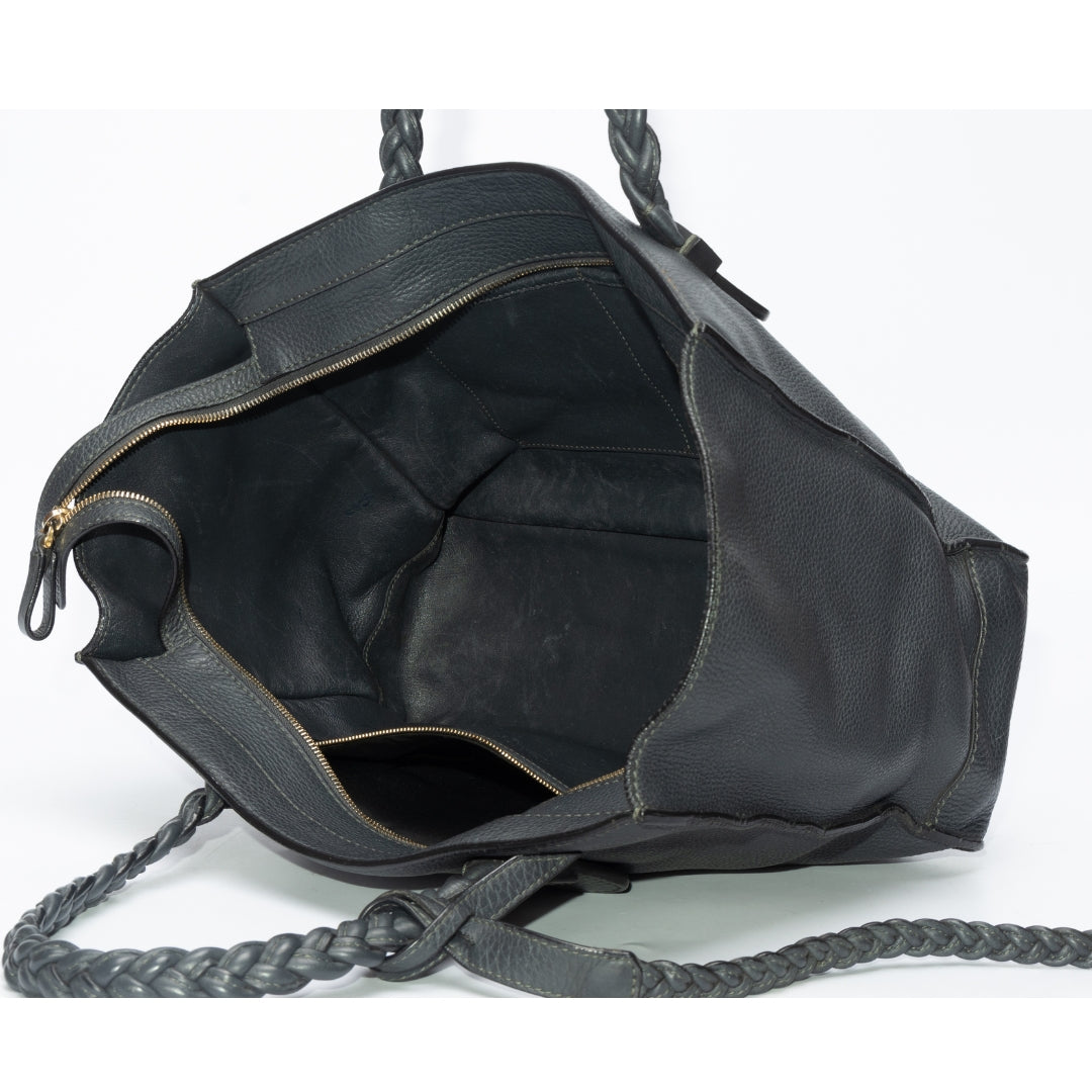Valentino Garavani Grained Calfskin Black Tote