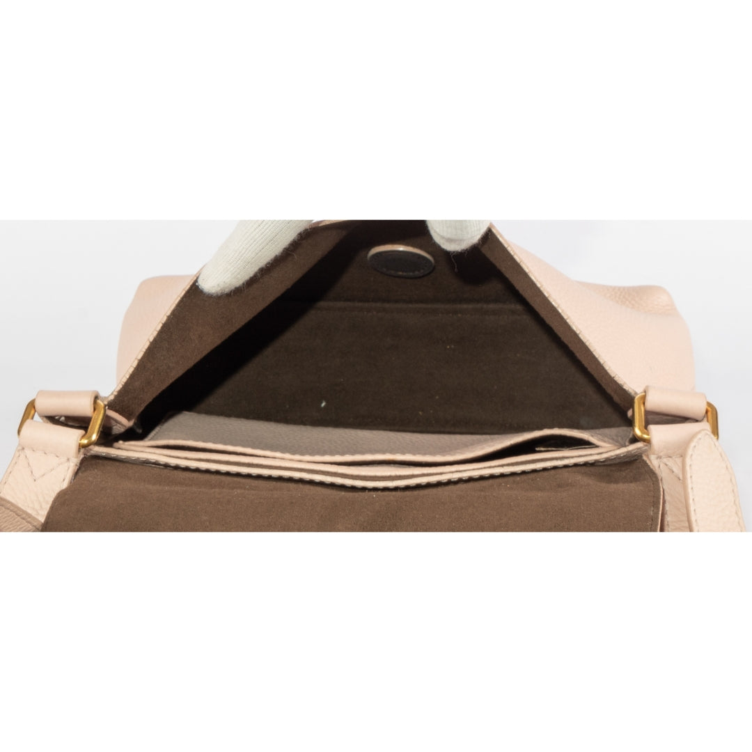 Burberry Light Pink Leather Small Burleigh Shoulder Bag