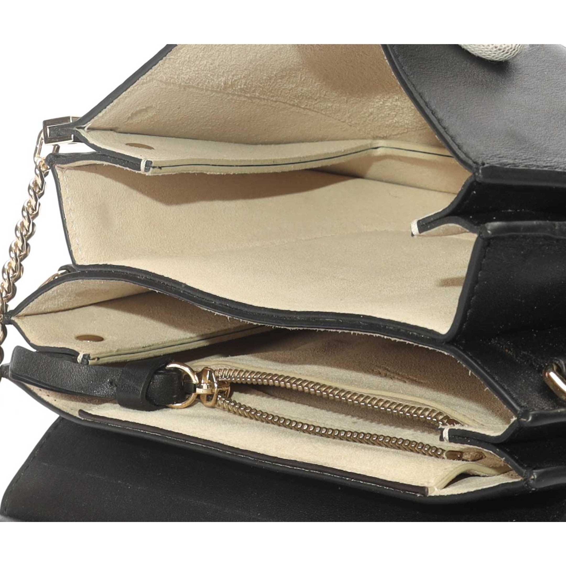 Chloe Faye Black Satchel Crossbody Bag