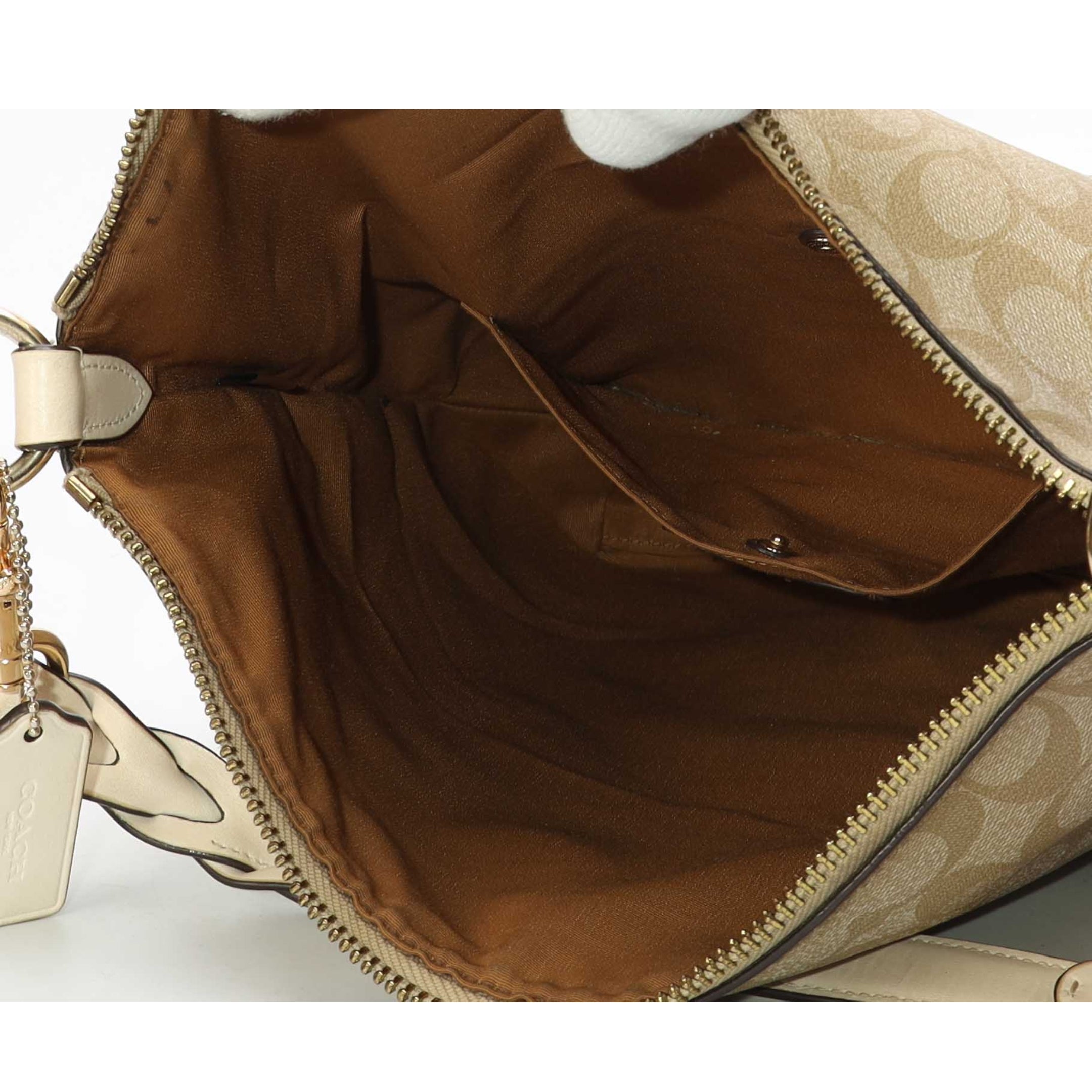 Coach Beige Logo Abby Duffle Shoulder Bag