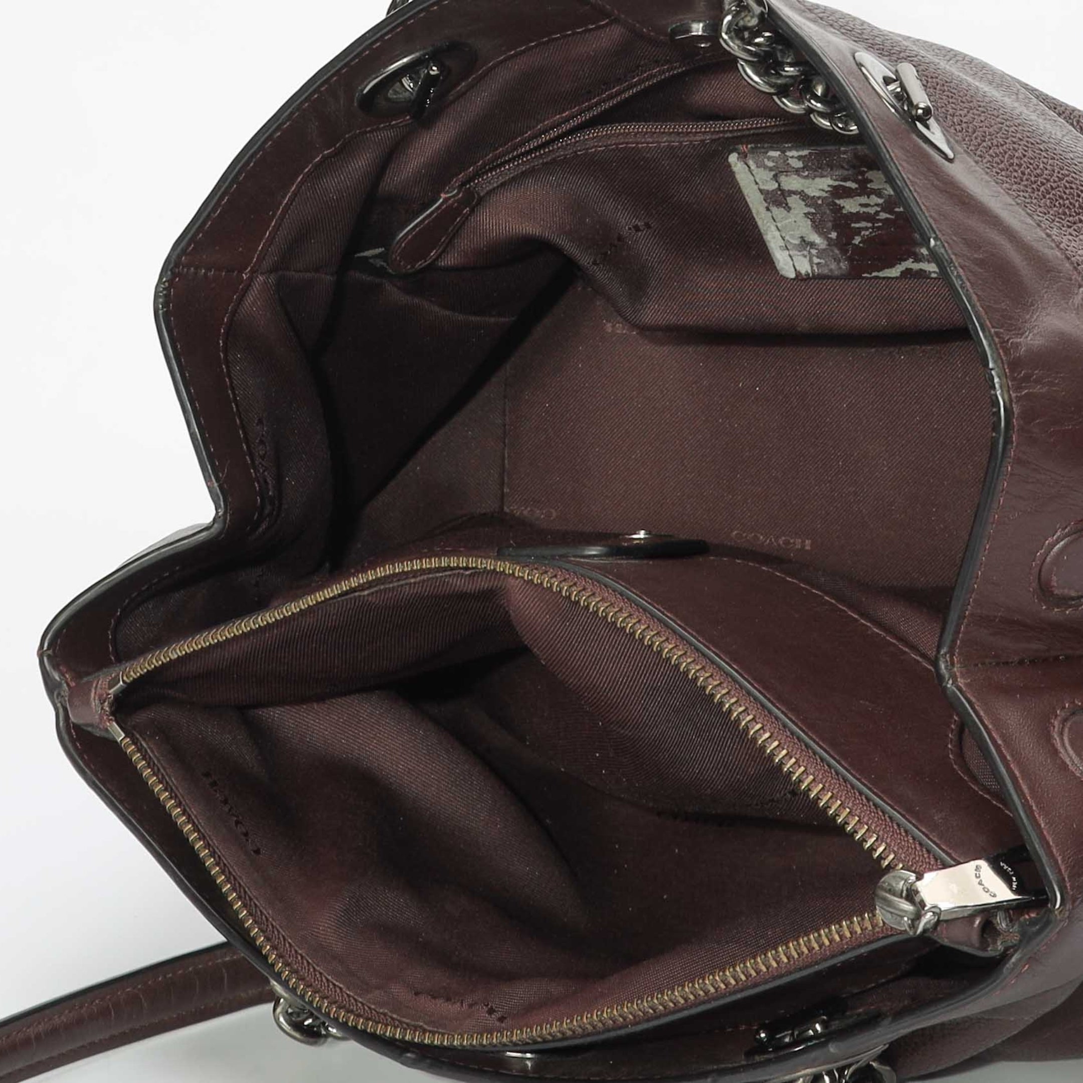 Coach Brown Turnlock Edie Shoulder Bag