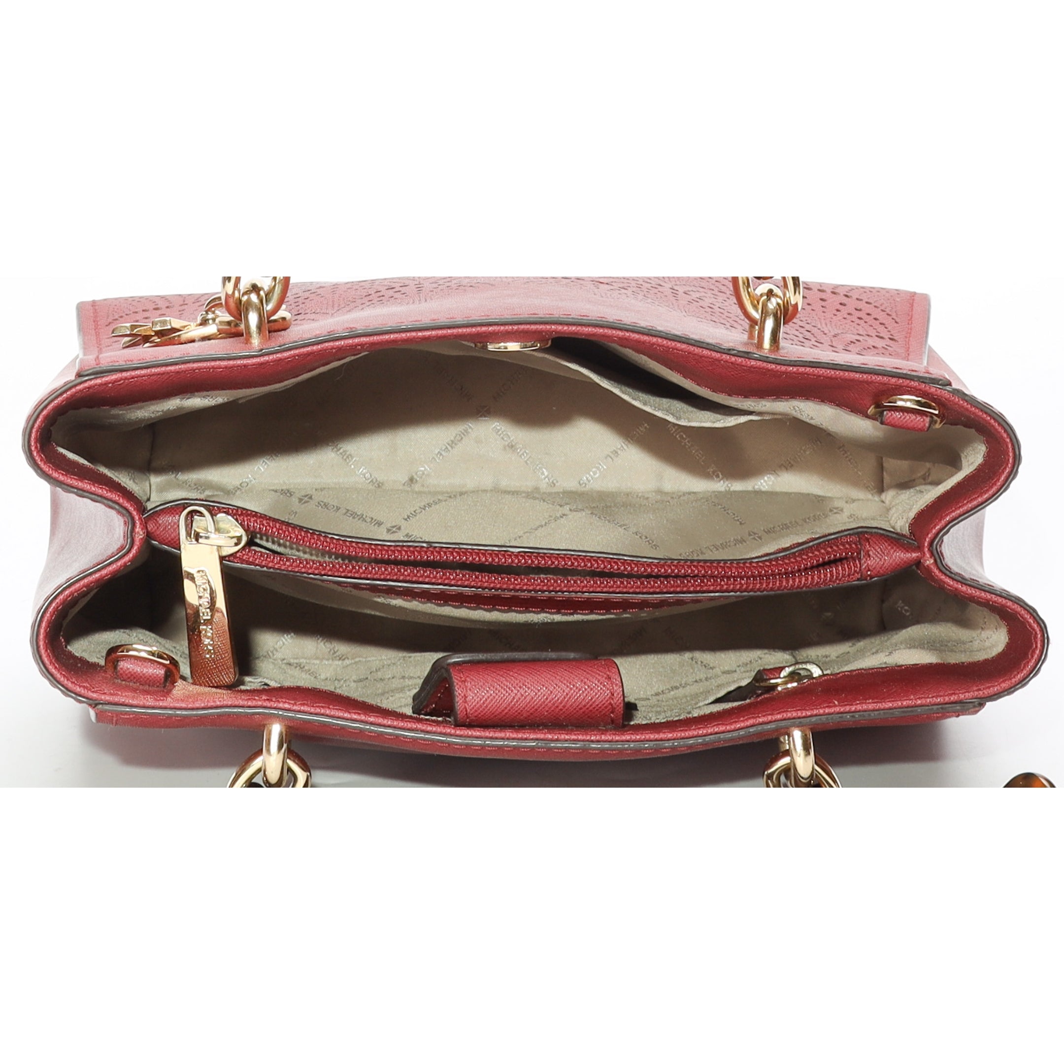 Michael Kors Sophia Maroon Convertible Satchel