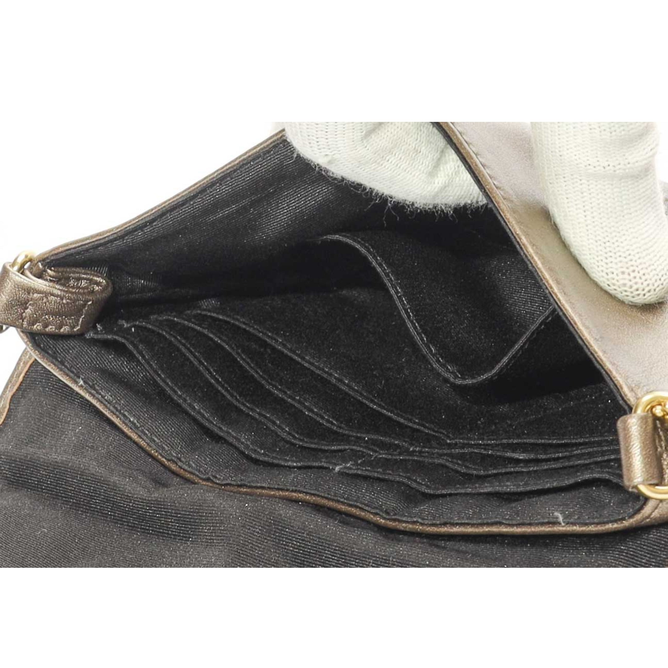Coach Metallic Beige Ashley Flap Wristlet Wallet