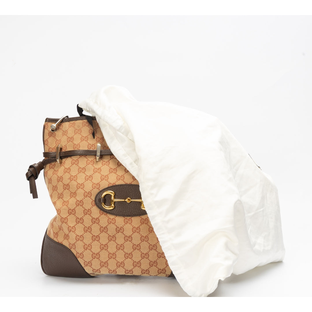 Gucci 1955 Horsebit GG-Jacquard Shoulder Bag
