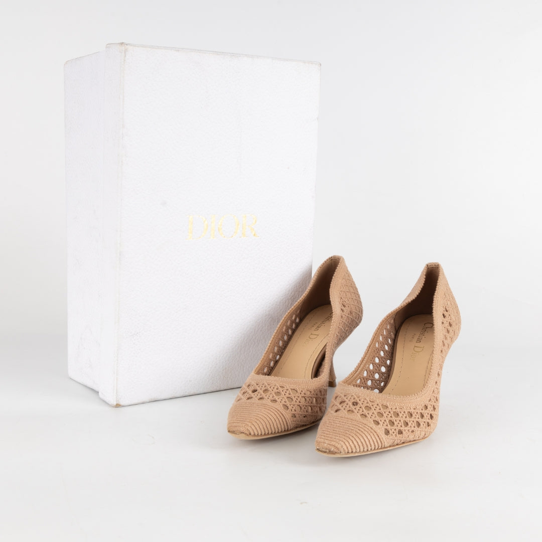 Dior Cannage Lurex Fabric Capture Pumps