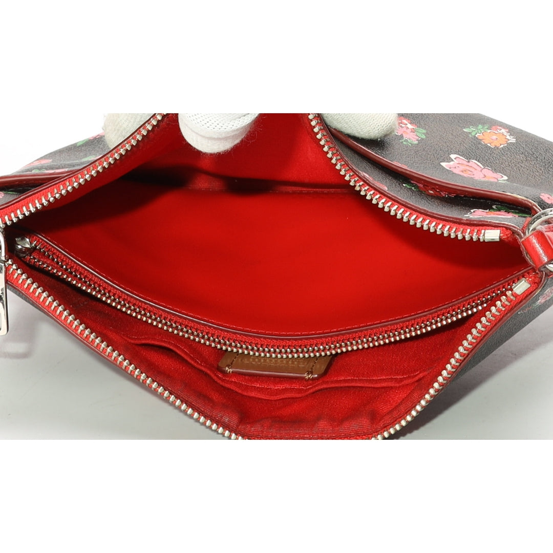 Coach Rose Print Brown Crossbody Bag