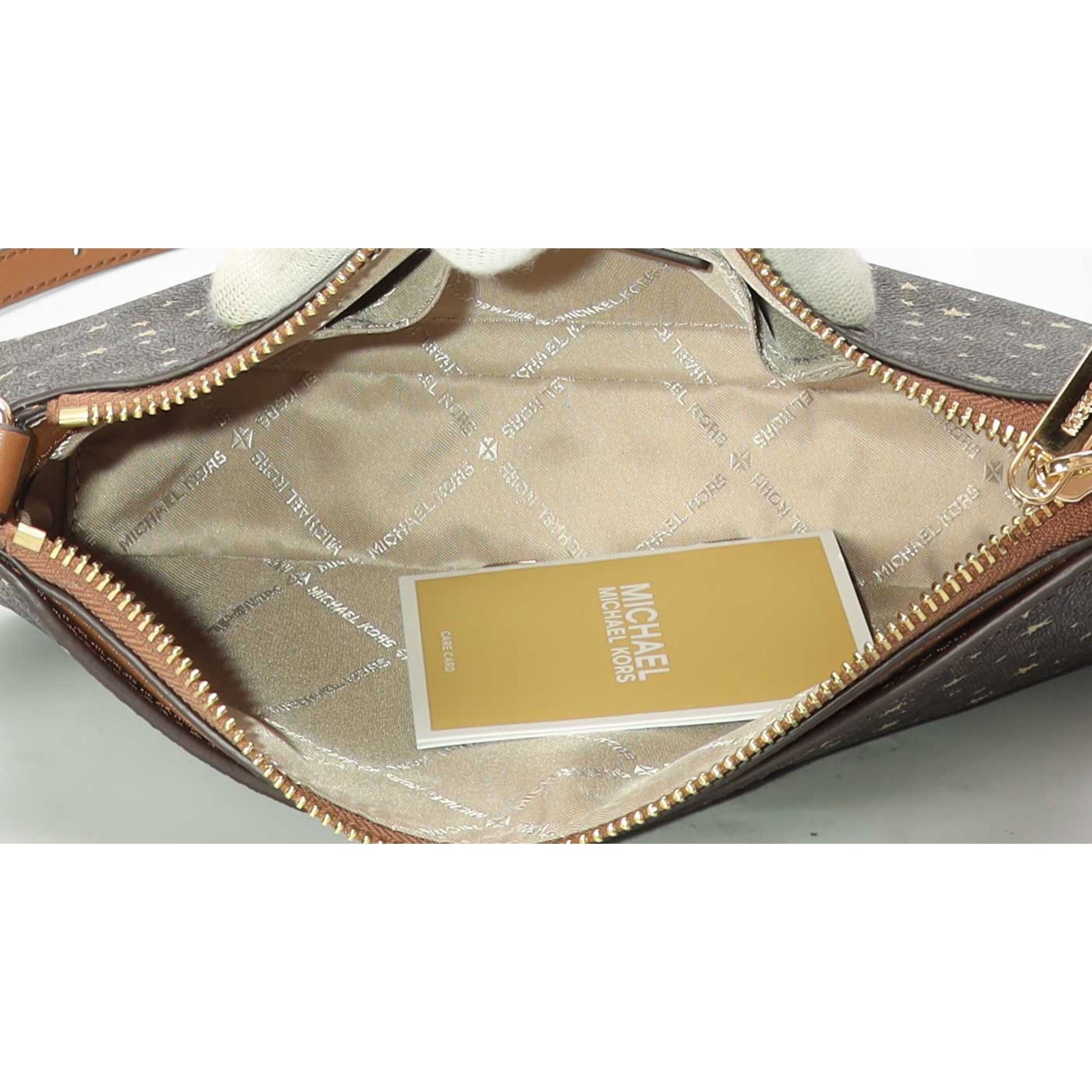 Michael Kors Arden Star Printed Brown Logo Crossbody Bag