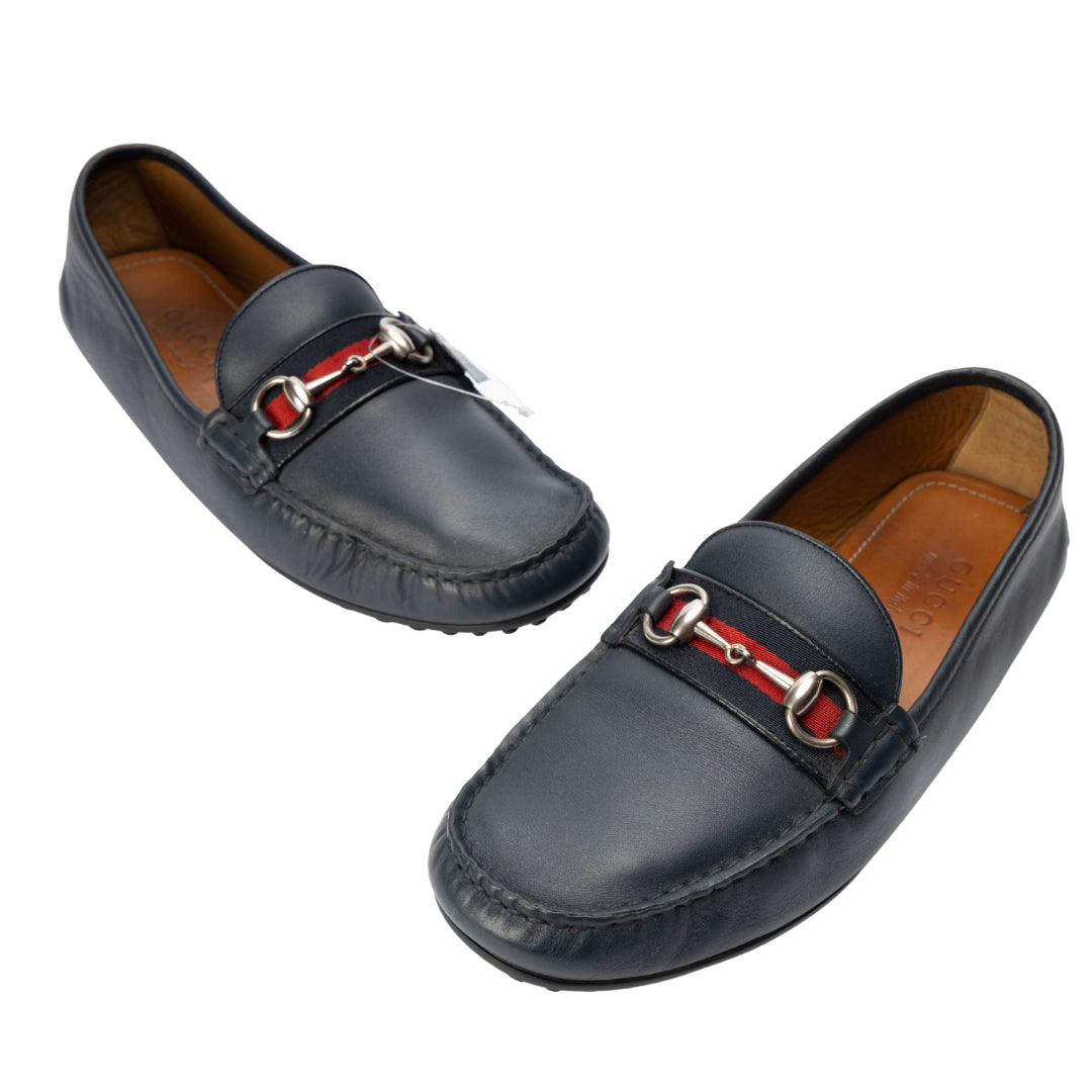 Gucci Horsebit Web Slip On Loafers