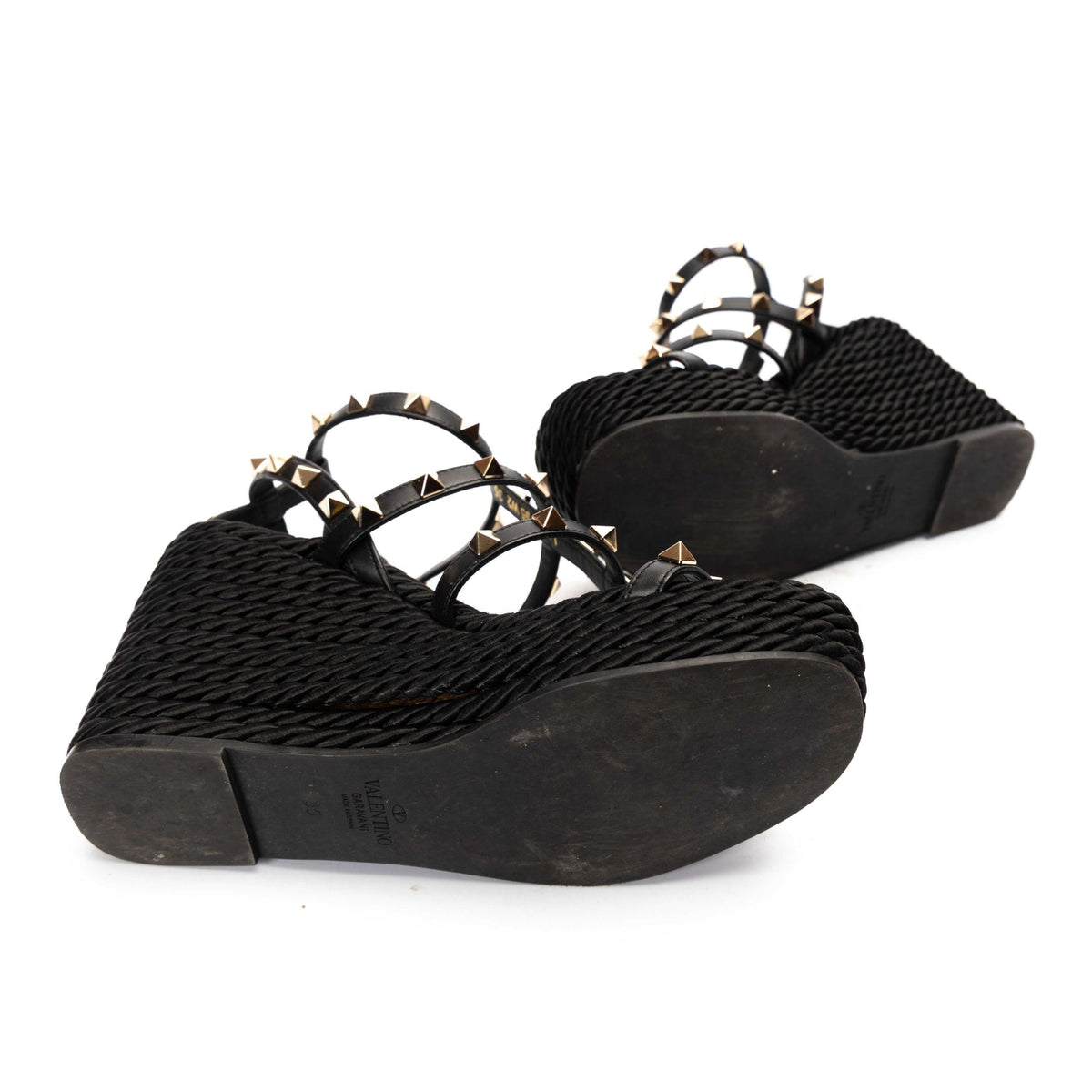 Valentino Garavani Rockstud Torchon Wedge Sandal
