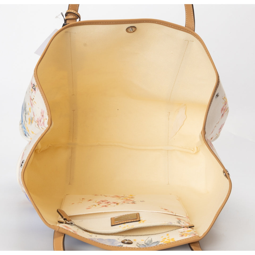 Ralph Lauren Cream Floral Canvas Large Emerie Tote