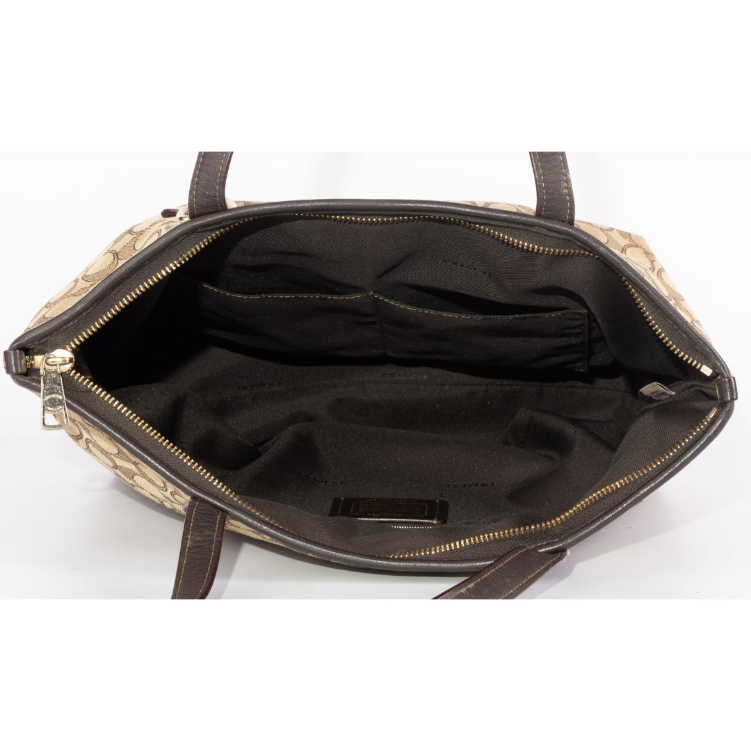 Coach Brown Signature Canvas and Leather Gallery Tote