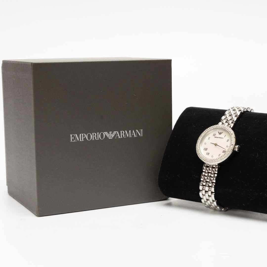 Emporio Armani Analog Silver Dial Watch