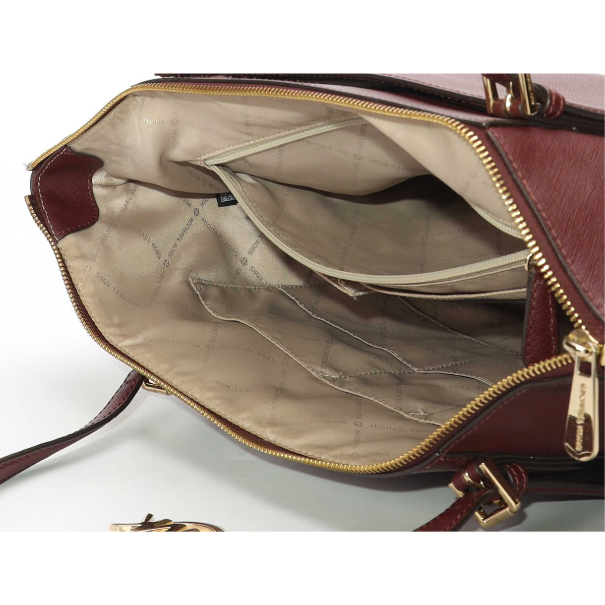 Michael Kors Burgundy Top-Zip Tote