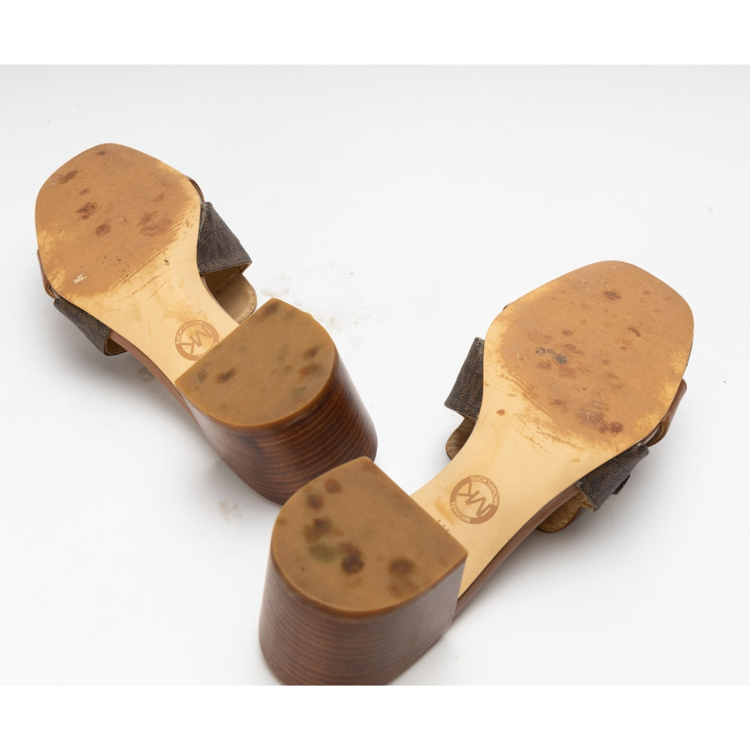 Michael Kors Izzy Logo Embellished Leather Mules