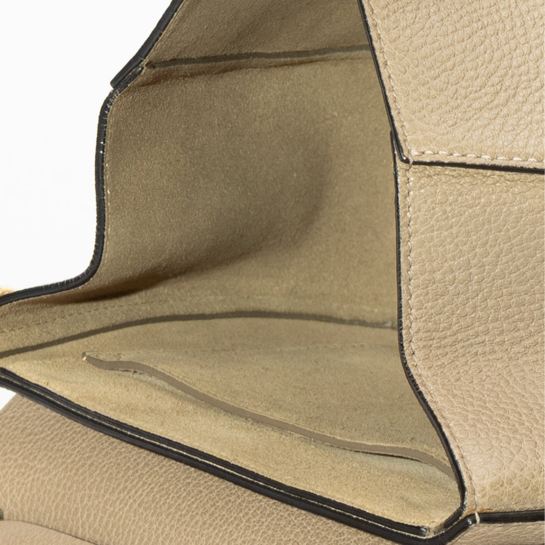 Chloe Beige Drew Chain Shoulder Bag