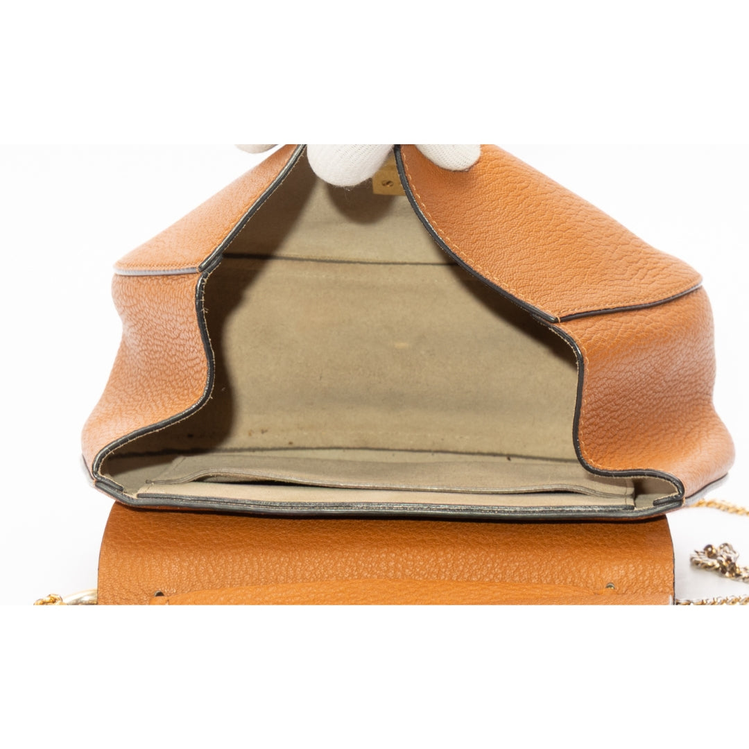 Chloe Brown Leather Drew Crossbody Bag