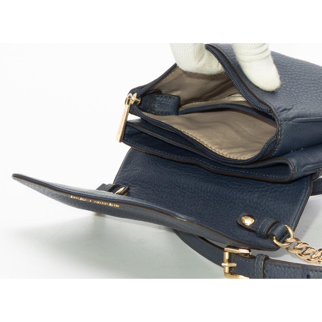 Michael Kors Blue Jet Set Flap Crossbody Bag