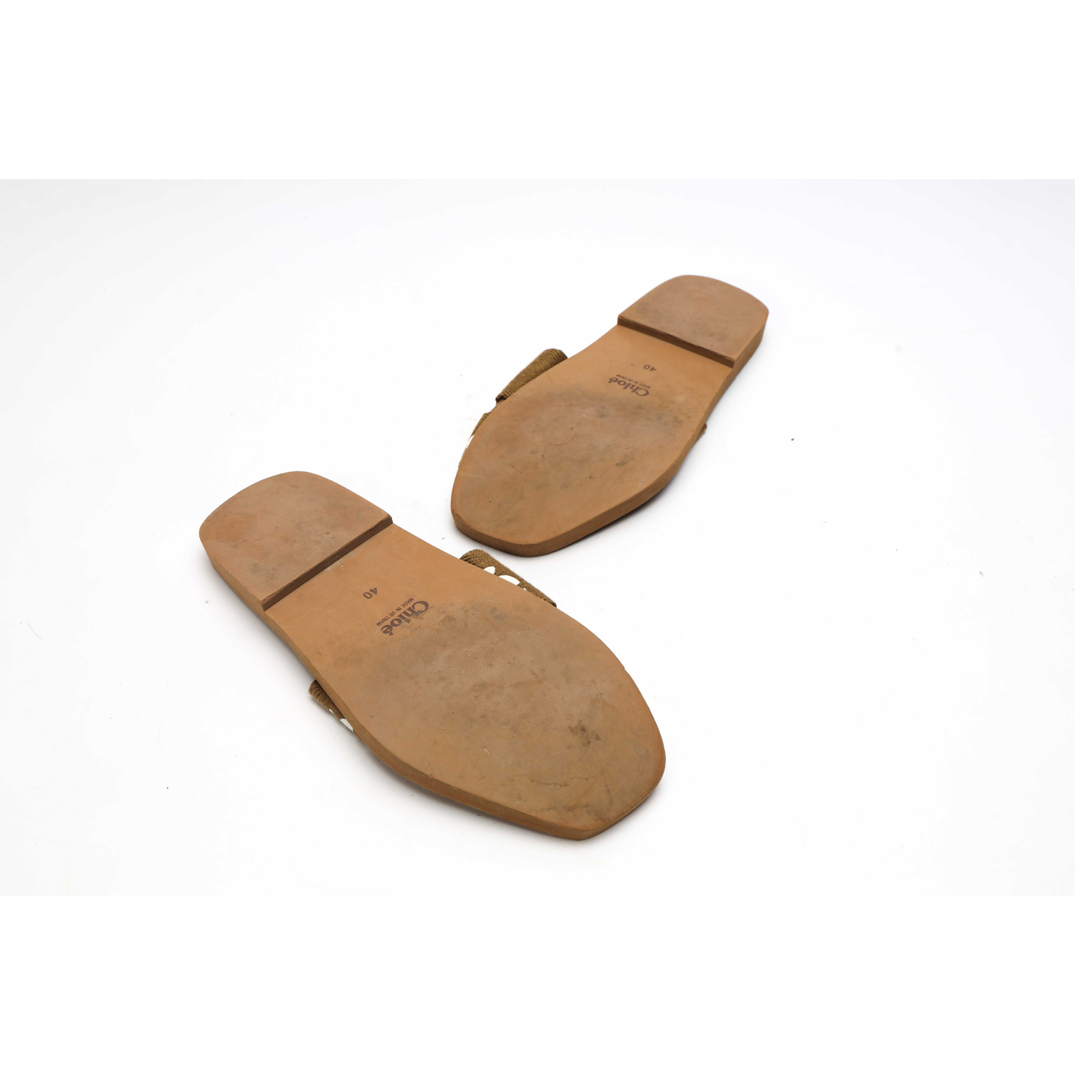 Chloe Woody Mule Flat Slide