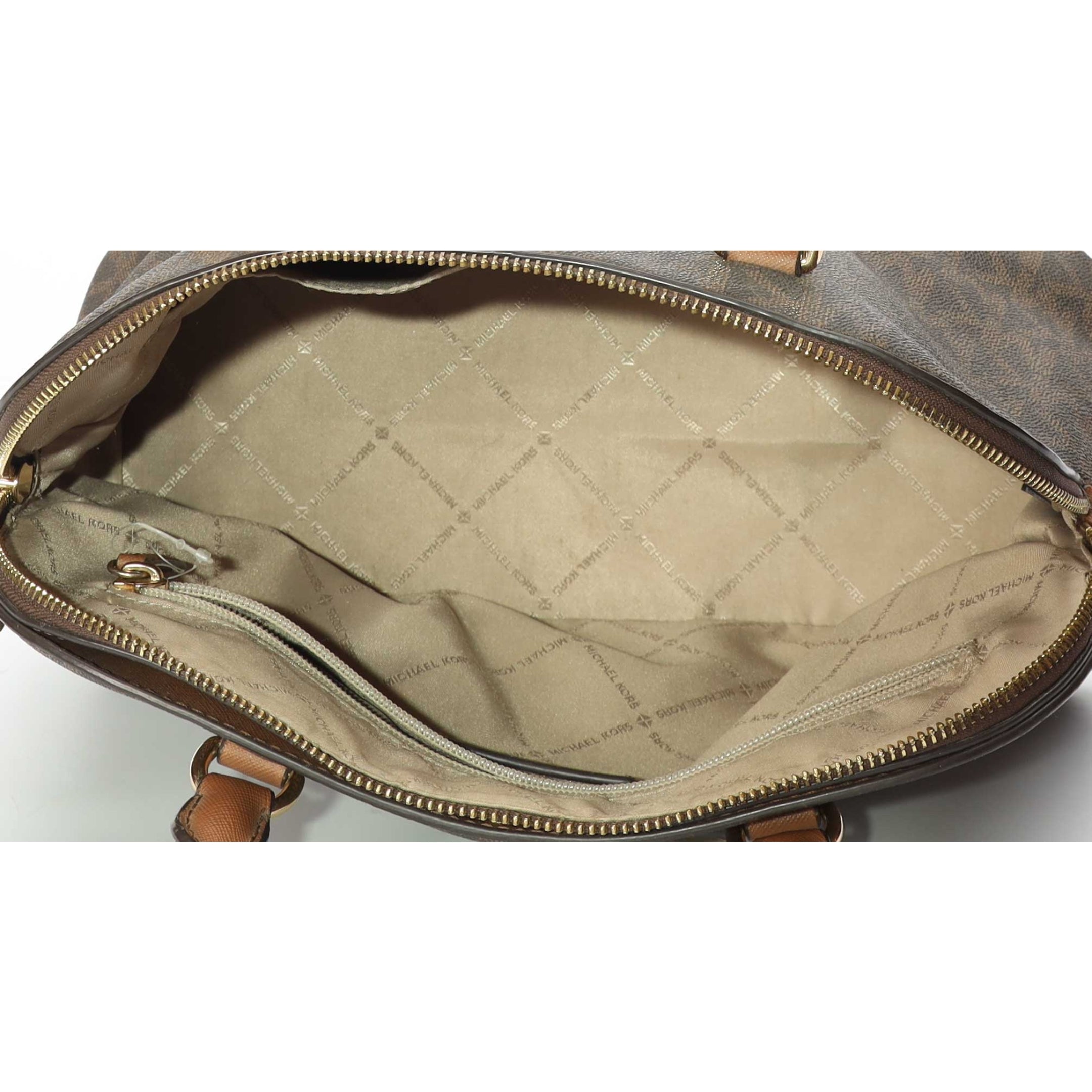 Michael Kors Cindy Medium Logo Brown Satchel