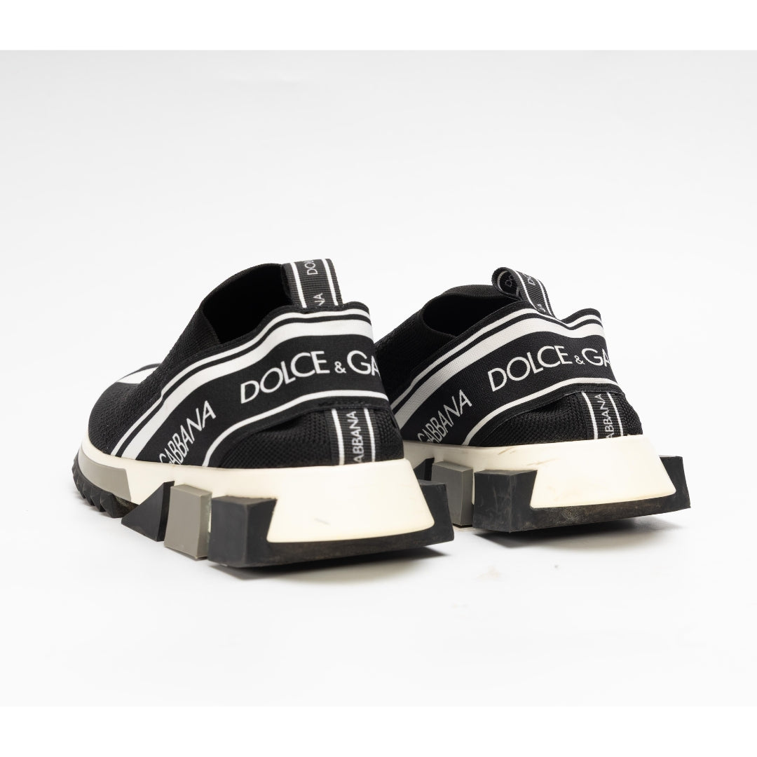 Dolce & Gabbana Black/White Sorrento Slip On Sneakers