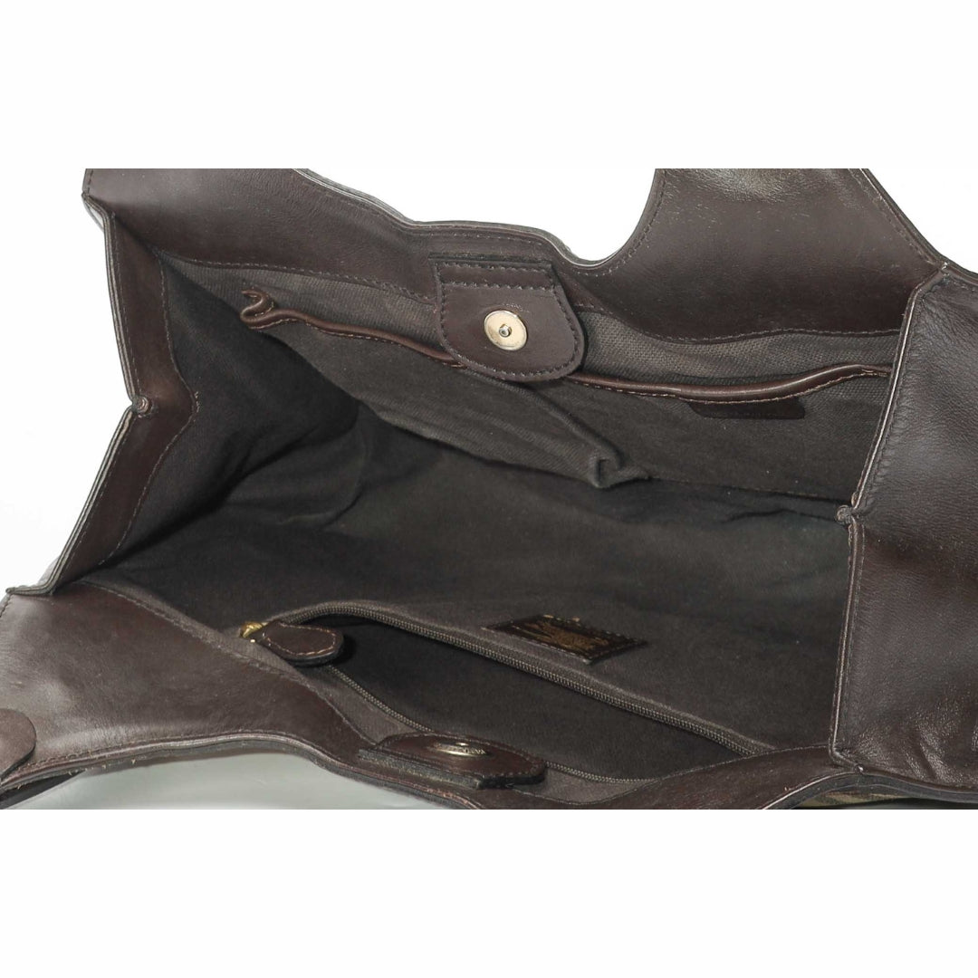 Burberry Brown/Beige Haymarket Kensington Shoulder Tote