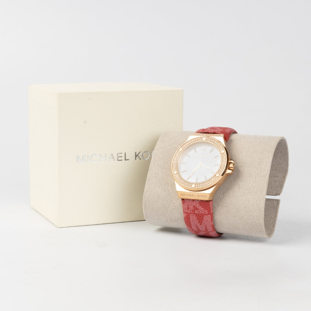 Michael Kors Lennox Pavé Gold-Tone and Logo Watch