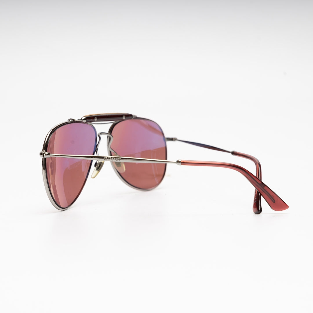 Gucci Bamboo Red Tinted Aviator Sunglasses