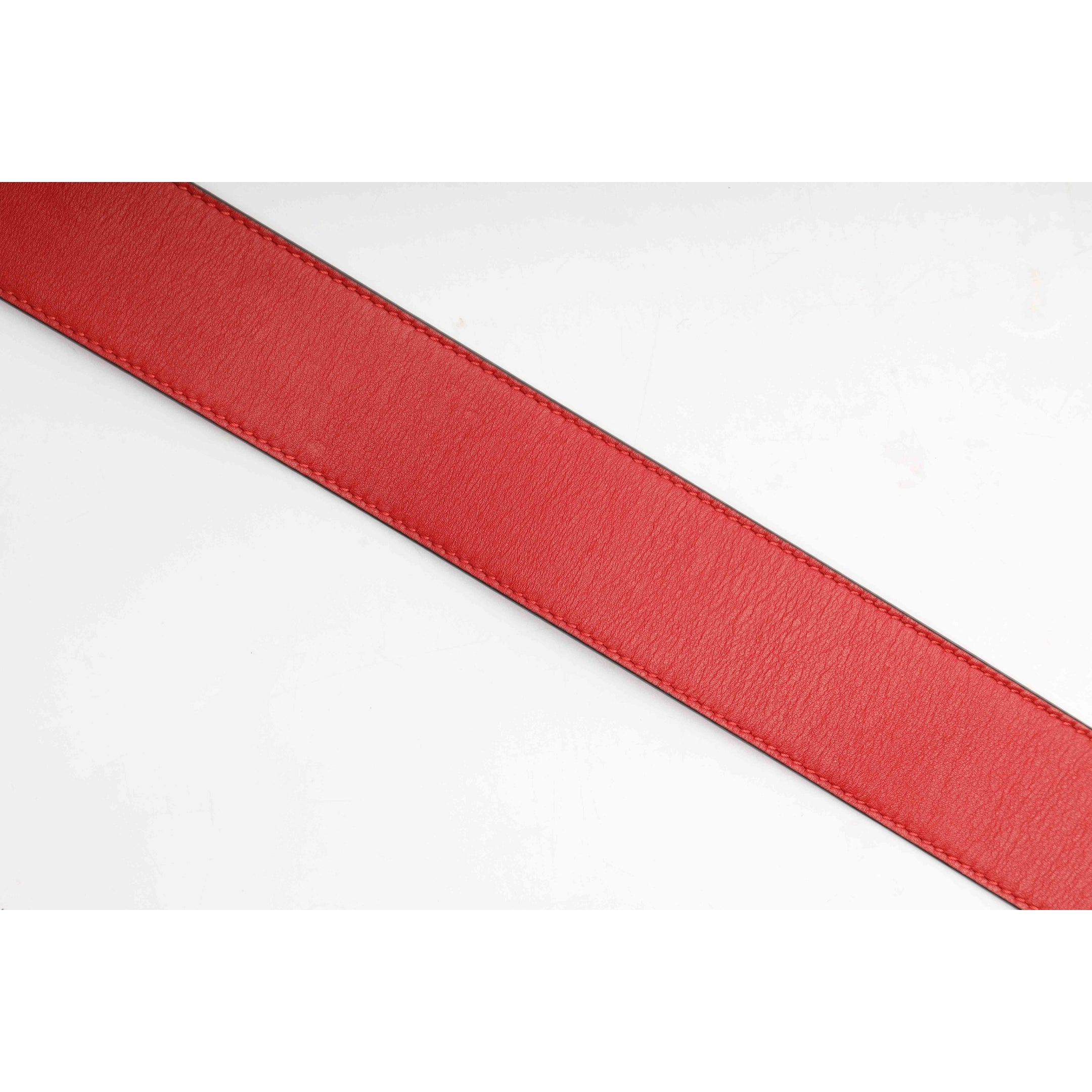 Gucci GG Buckle Red Leather Belt