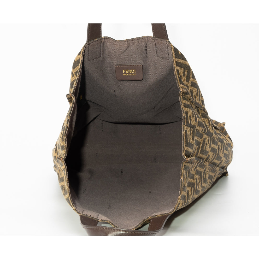 Fendi Zucca Canvas Vertical Shopper Tote