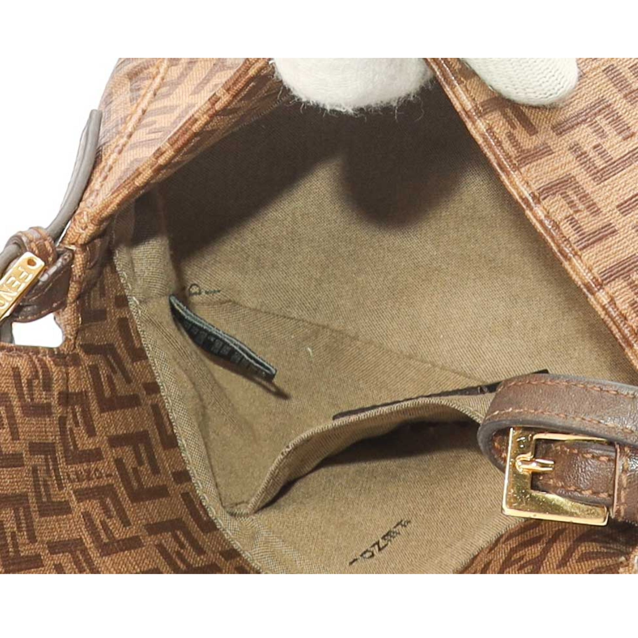 Fendi Brown Zucchino Canvas Mama Forever Bag