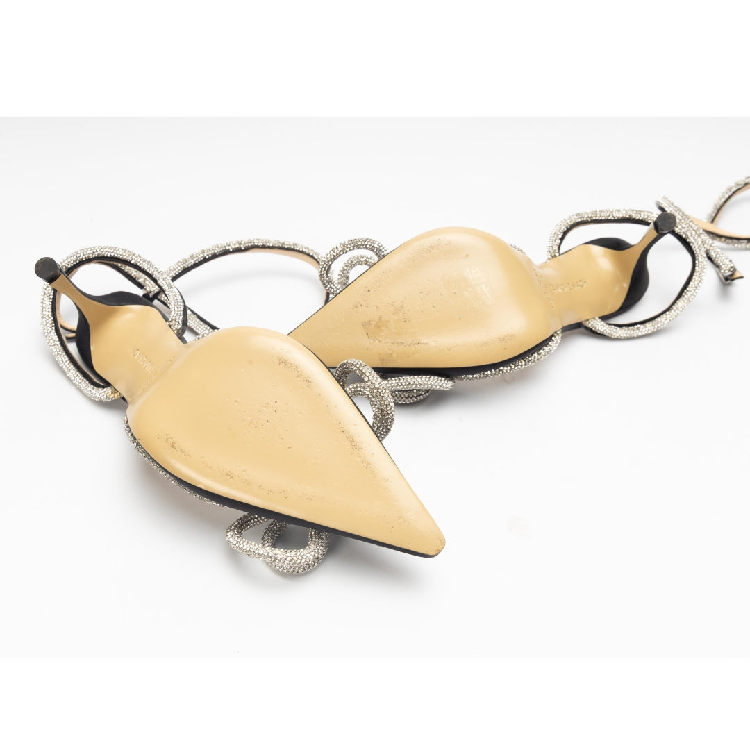 Mach & Mach Black Double Bow Satin Pumps