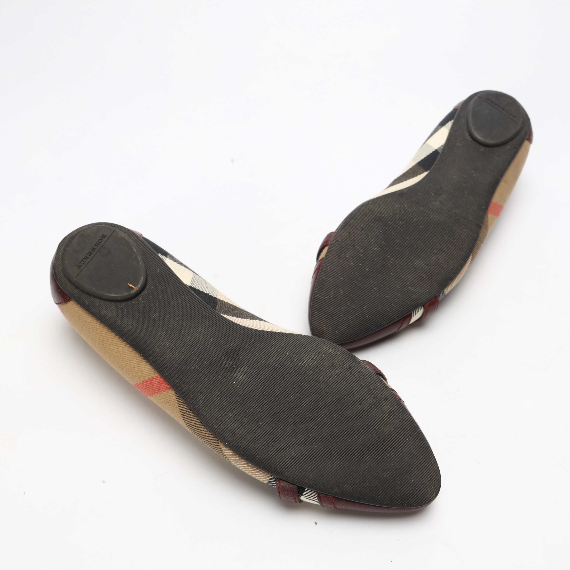 Burberry Beige House Check Chain Ballet Flats