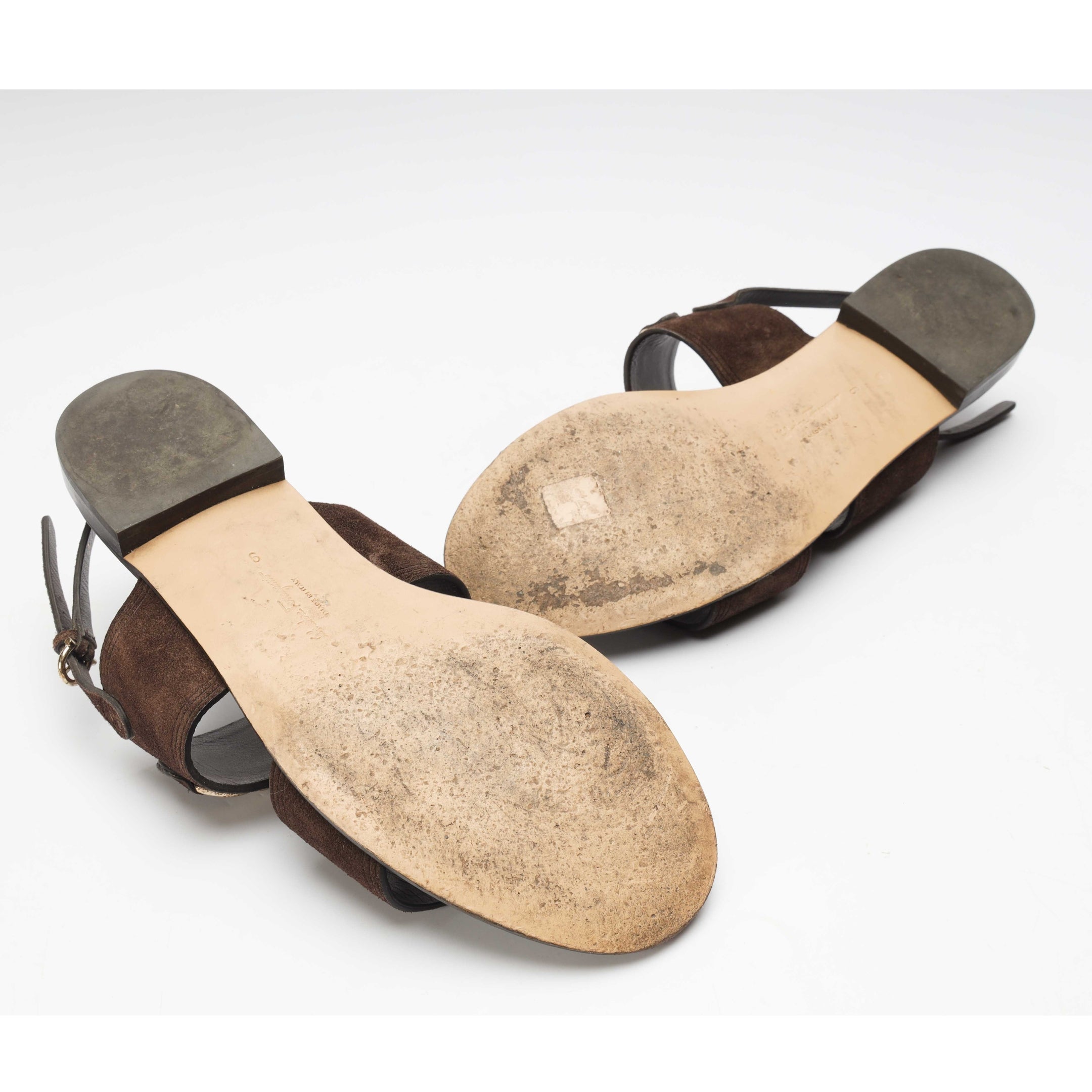 Salvatore Ferragamo Brown Suede Gancini Sandal