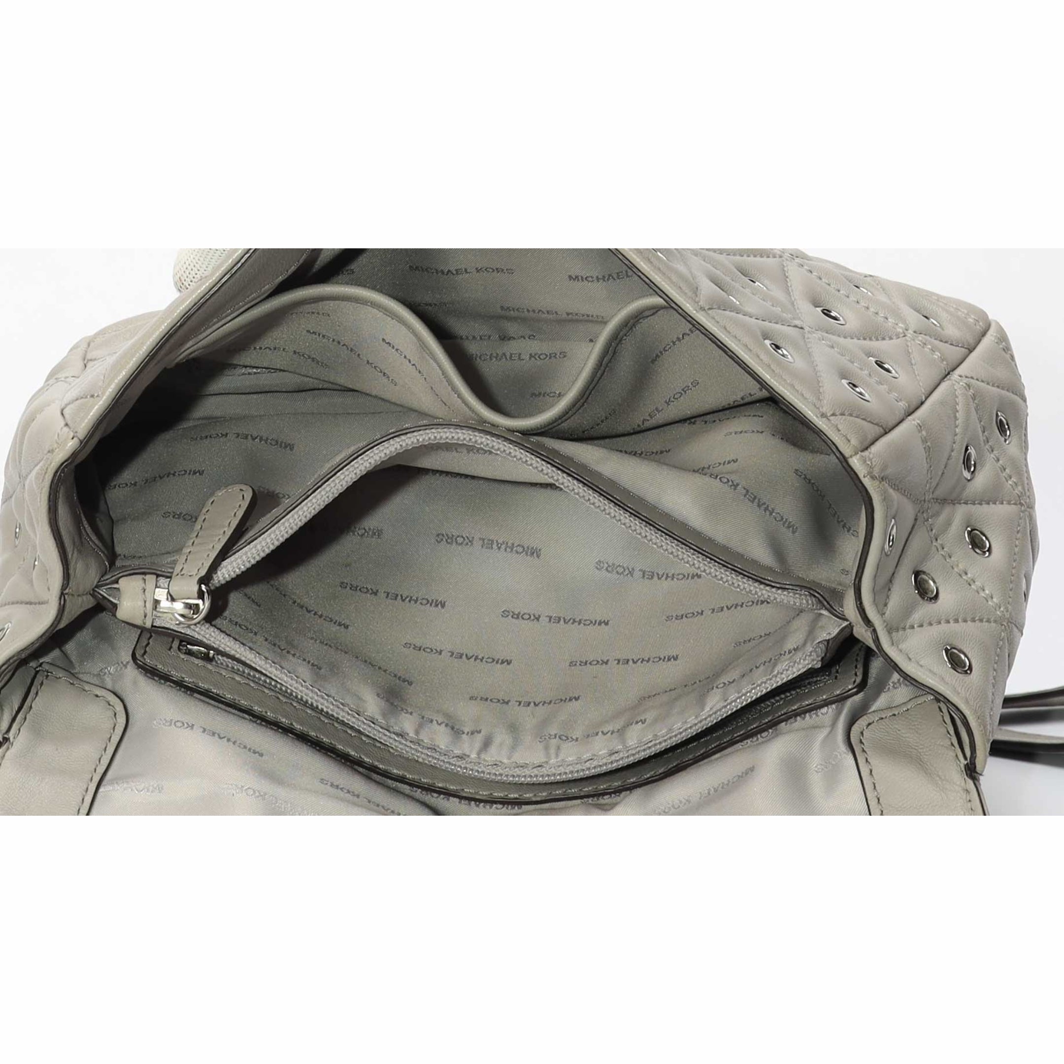 Micheal Kors Sloan Grey Quilted Rings Shoulder Bag