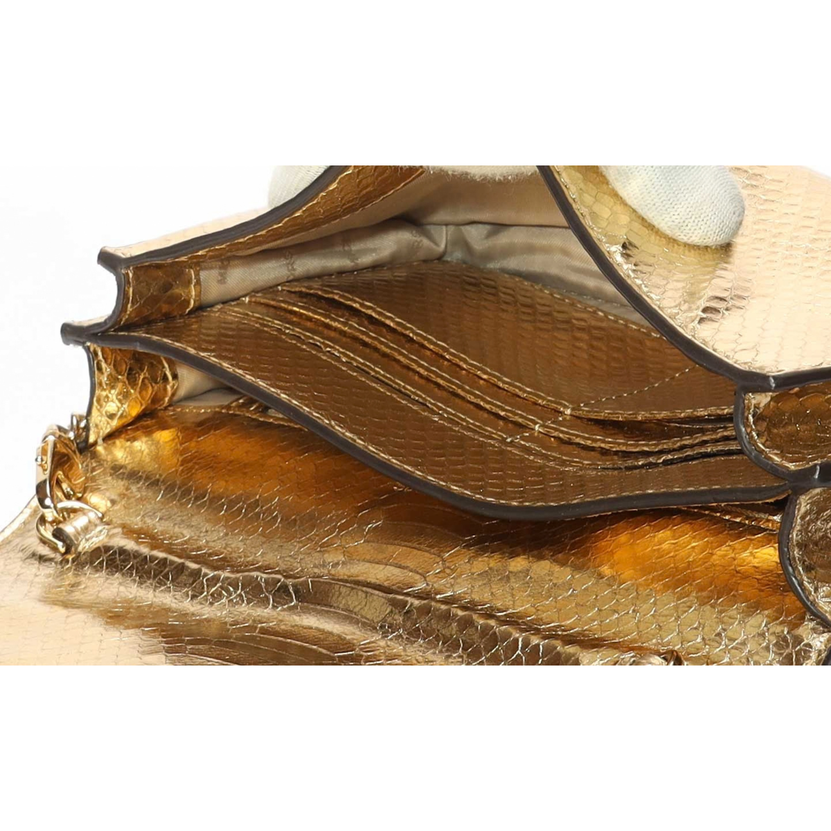 Michael Kors Mott Metallic Chain Clutch