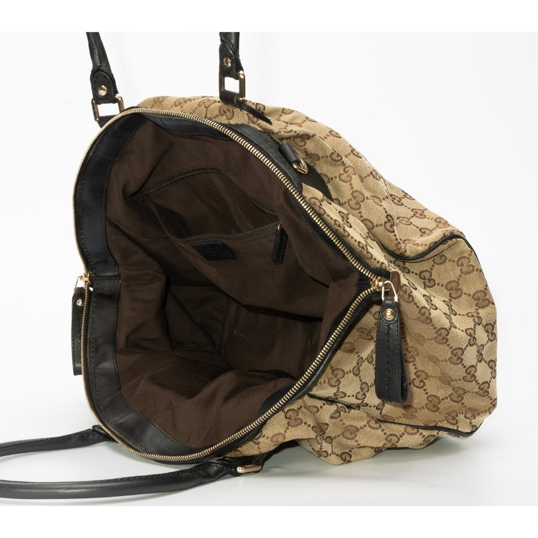 Gucci GG Canvas and Leather Medium Sukey Hobo