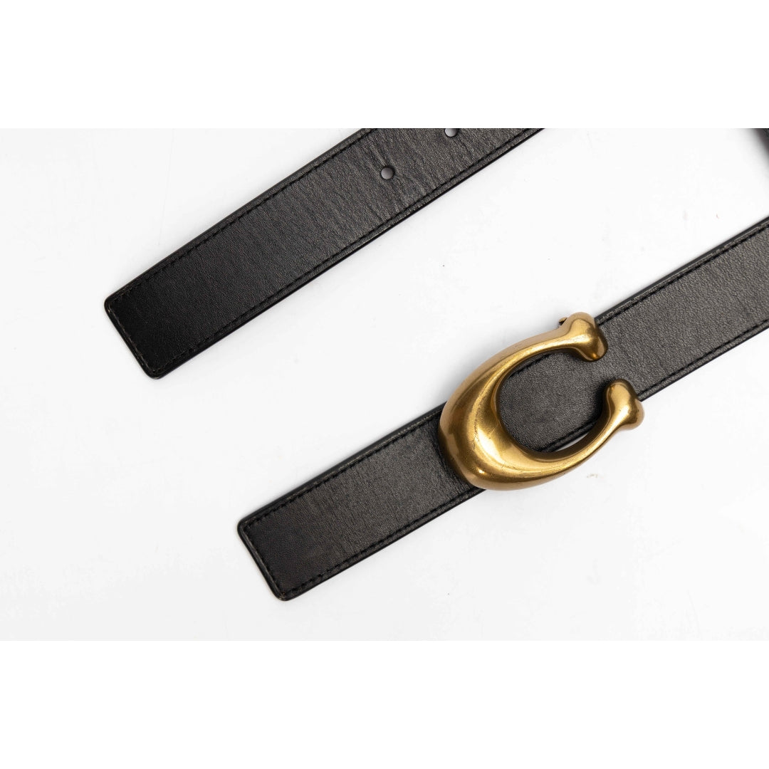 Coach Signature Buckle Reversible Belt