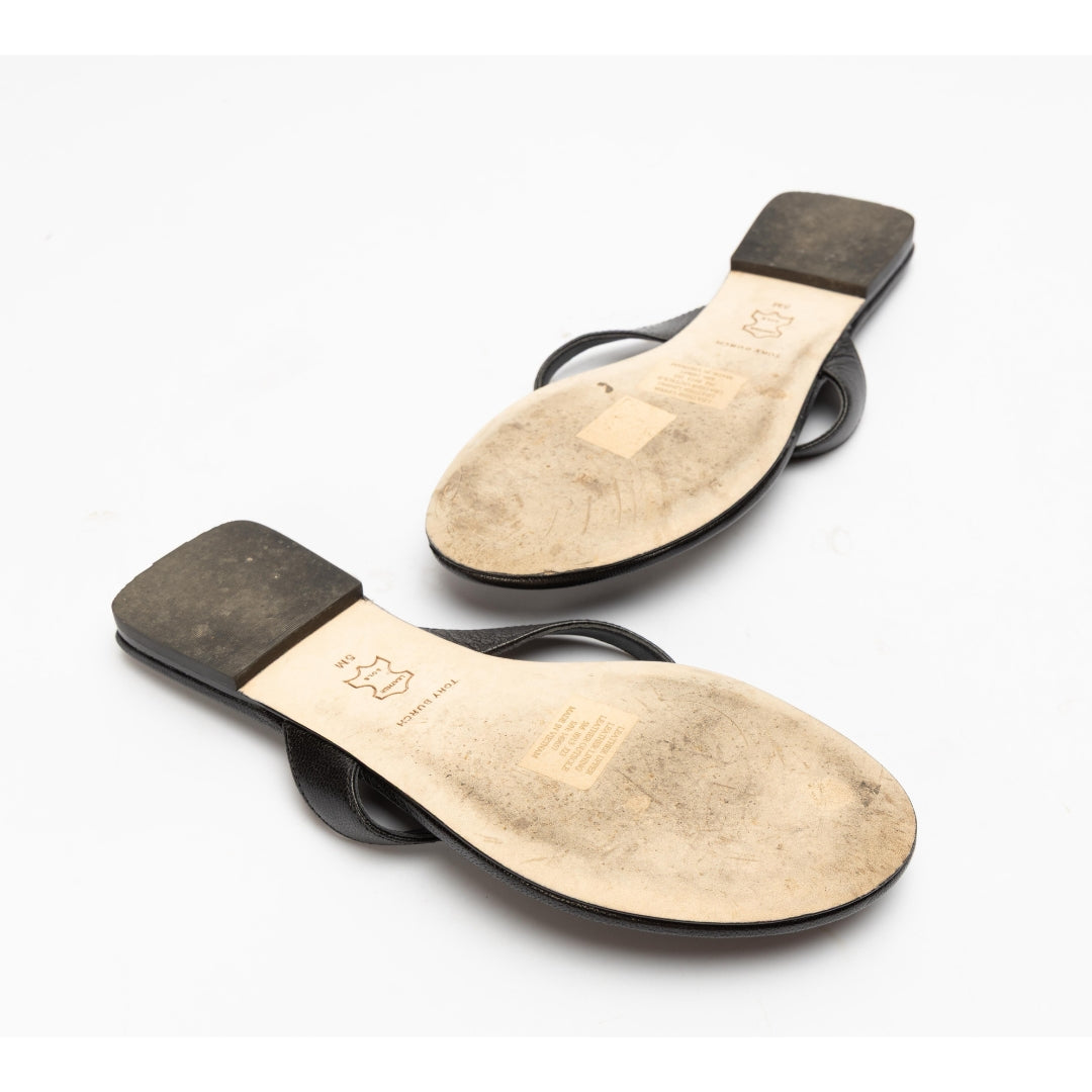 Tory Burch Black Classic Flip Flops