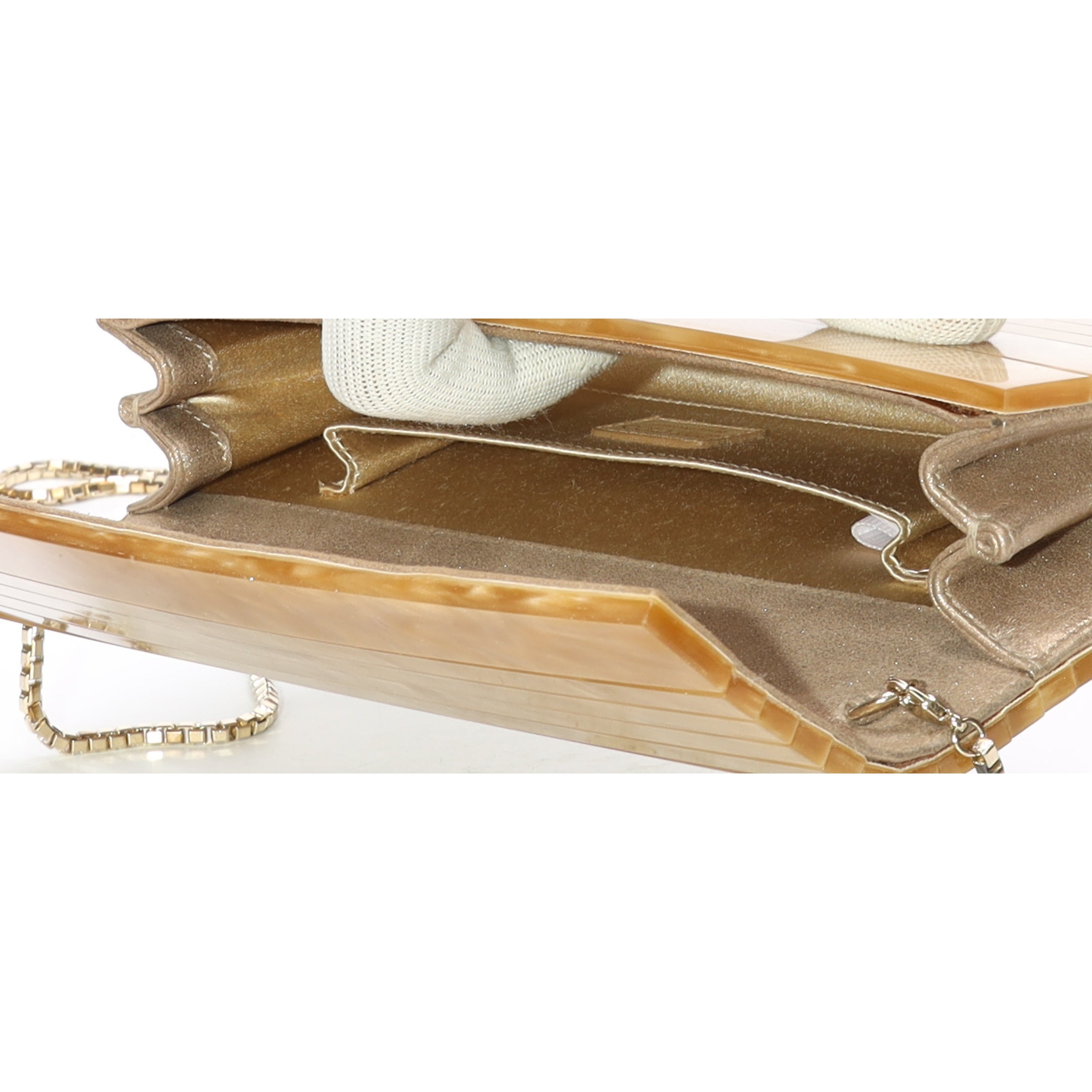 Jimmy Choo Gold Mother of Pearl Clutch Bag