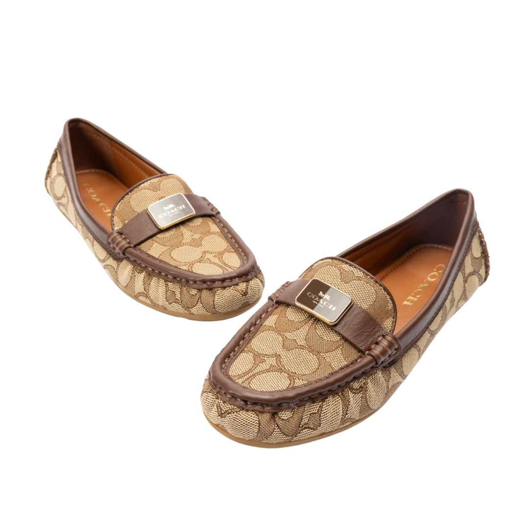 Coach Mona Driver In Signature Jacquard Loafers