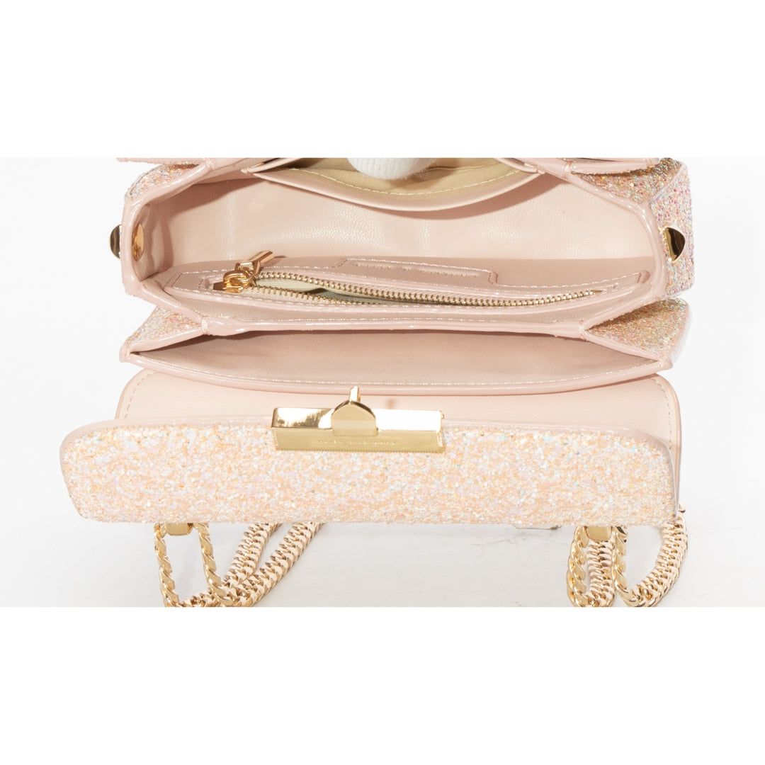 Charles & Keith Glittered Push-Lock Chain Crossbody Bag