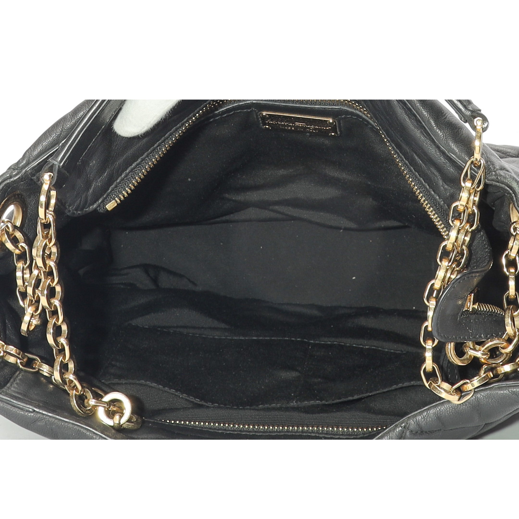 Salvatore Ferragamo Genny Black Quilted Bucket Bag