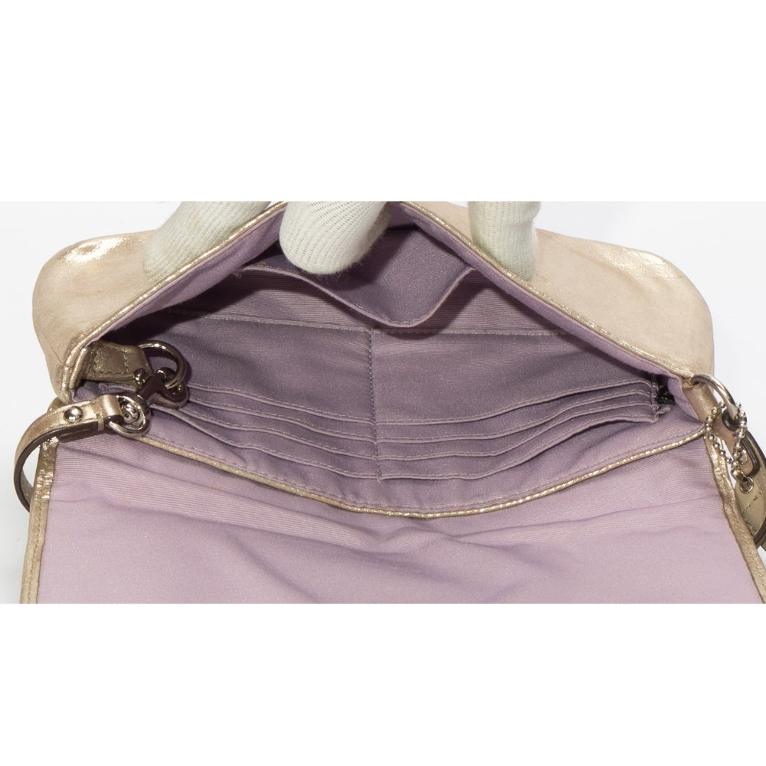 Coach Ashley Metallic Gold Pochette Bag