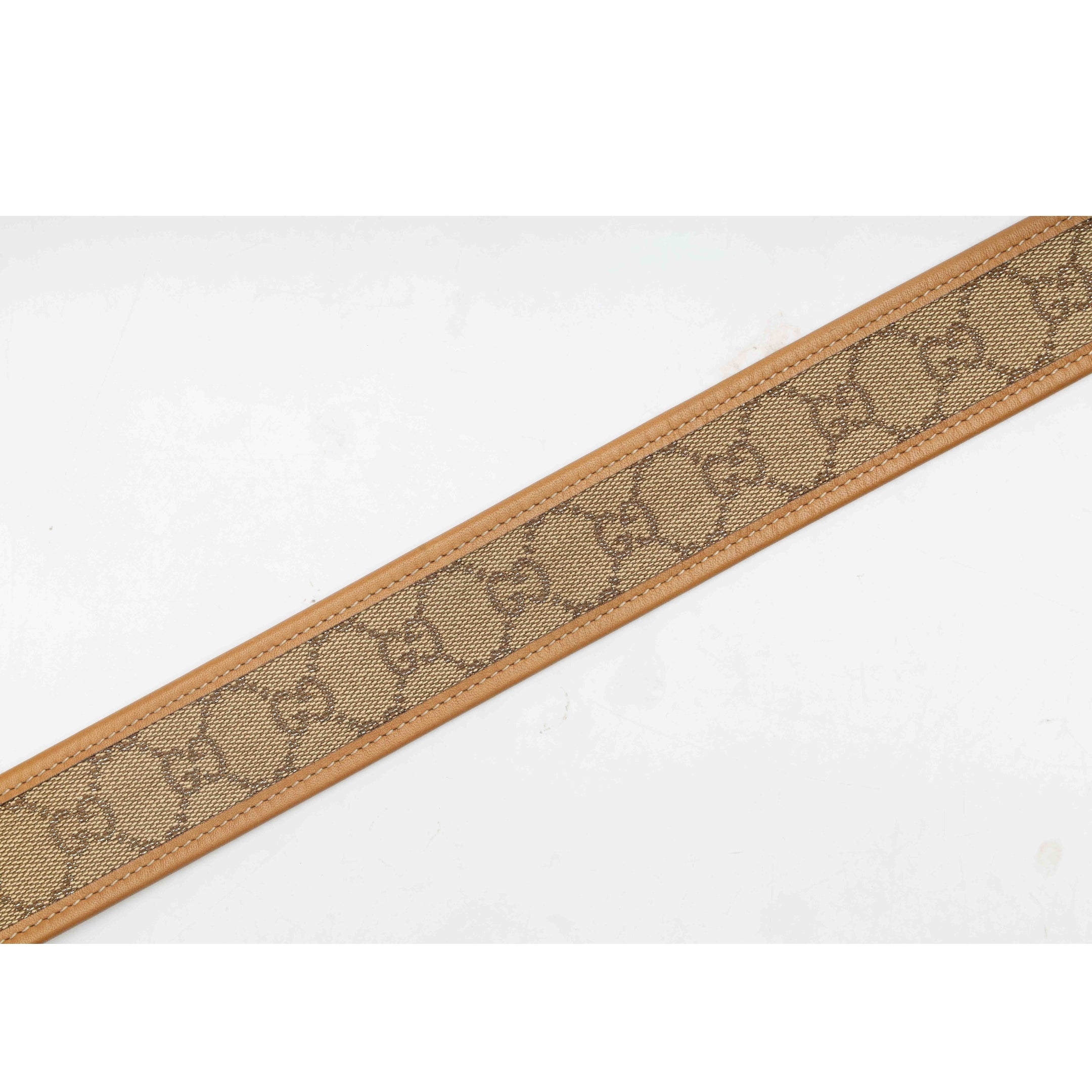 Gucci Heart Buckle GG Leather Belt